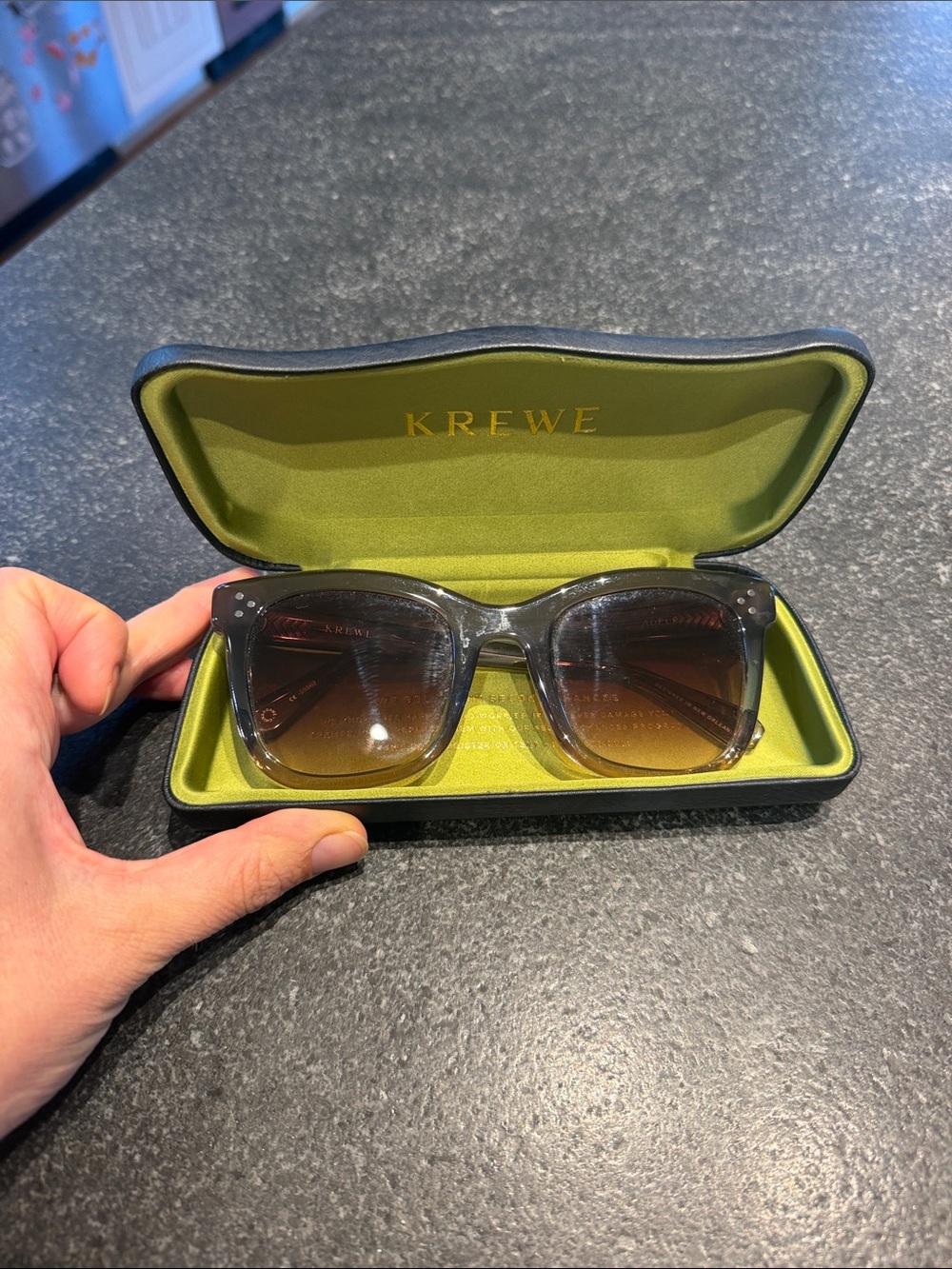 KREWE Men’s Smoke-to-Brown Gradient Square Sunglasses
